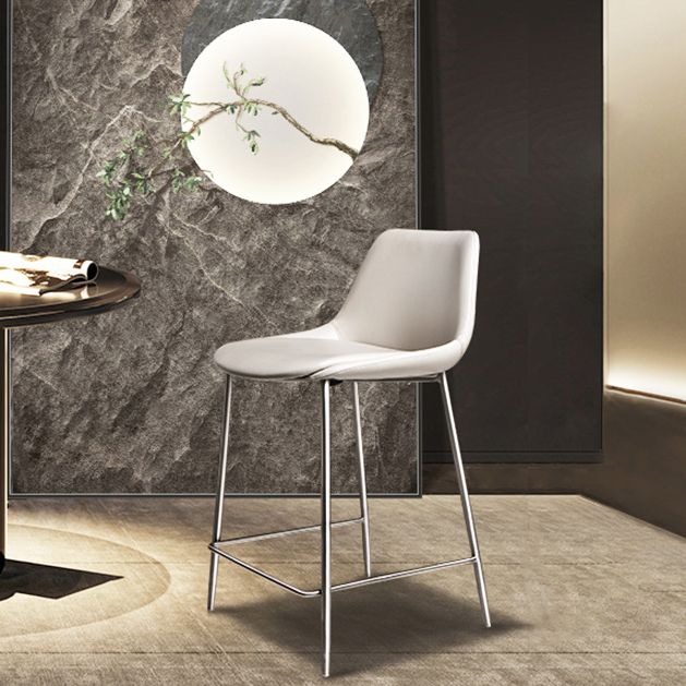 Indoor Faux Leather Bar Chair Contemporary Metal Legs Bar Stools Clearhalo 'Bar Furniture' 'Bar Stools' 'bar_stools' 'furn' 'furn_bar_stools' 'Furniture' 'Kitchen & Dining Furniture' 1200x1200_9b76246e-3b0d-413d-a721-9de9fa332884