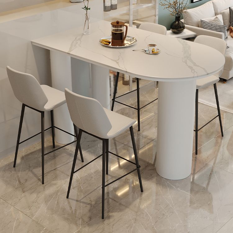 Glam Iron Bar Dining Table with White Stone Top Indoor Bistro Table Clearhalo 'Bar Furniture' 'Bar Tables' 'bar_tables' 'furn' 'furn_bar_tables' 'Furniture' 'furniture_bar_tables' 'Kitchen & Dining Furniture' 1200x1200_9b766fa1-c7bf-4cca-9ae6-cda10f21bfdc