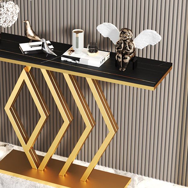 Tabella della console in ardesia glam 31.49 "Tabella di accento rettangolo in metallo alto