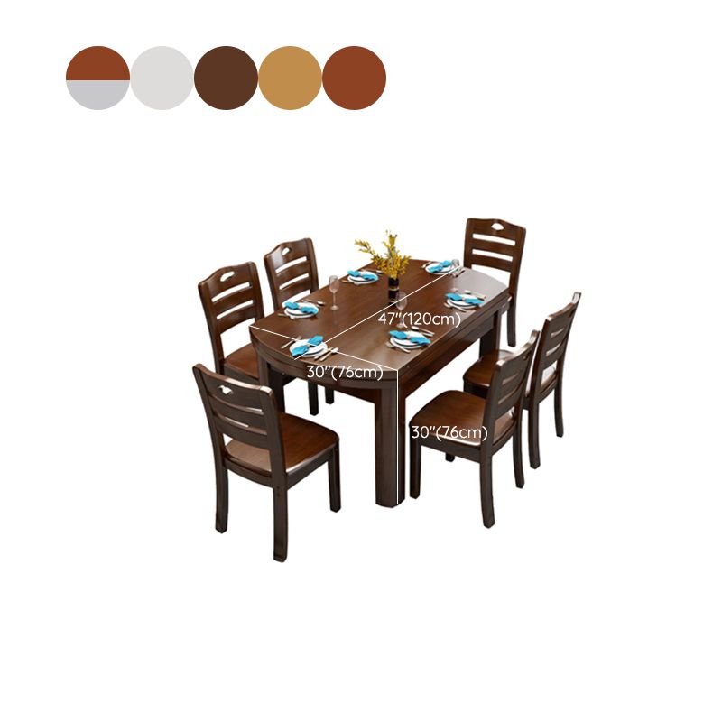 Solid Wood Dining Table Set 1/7 Pieces Dining Set for Kitchen Clearhalo 'Dining Room Sets' 'Dining Tables & Seating' 'dining_room_set' 'furn' 'furn_dining_room_set' 'Furniture' 'Kitchen & Dining Furniture' 1200x1200_9b77df2d-10cd-4ab8-bc55-2cc9cc883803