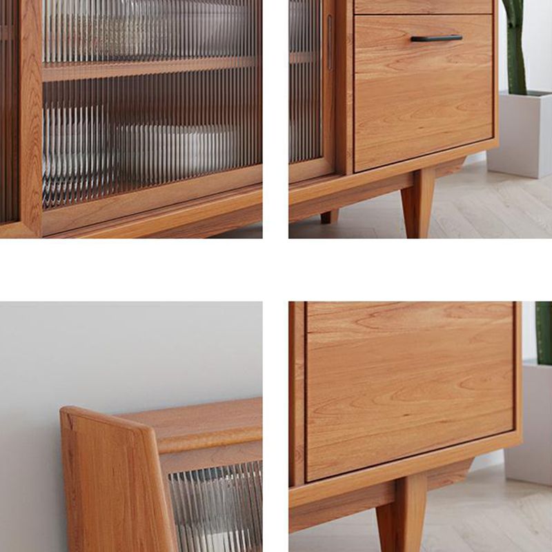 Porte di vetro contemporanea pranzo Hutch Pine Hutch a buffet