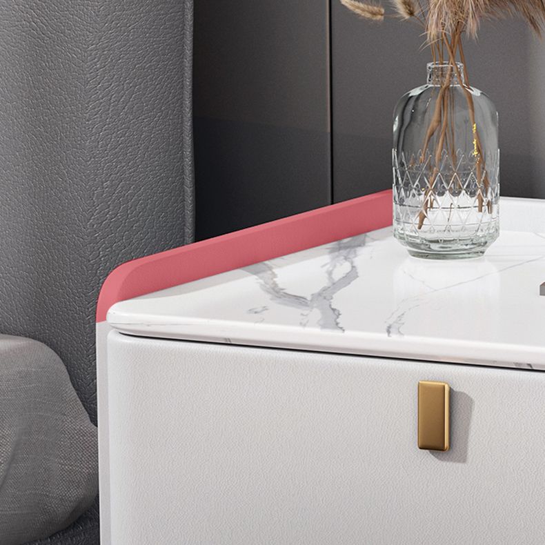 Nightand de lit de luxe léger 2 tiroirs table de nuit avec des jambes pour chambre à coucher