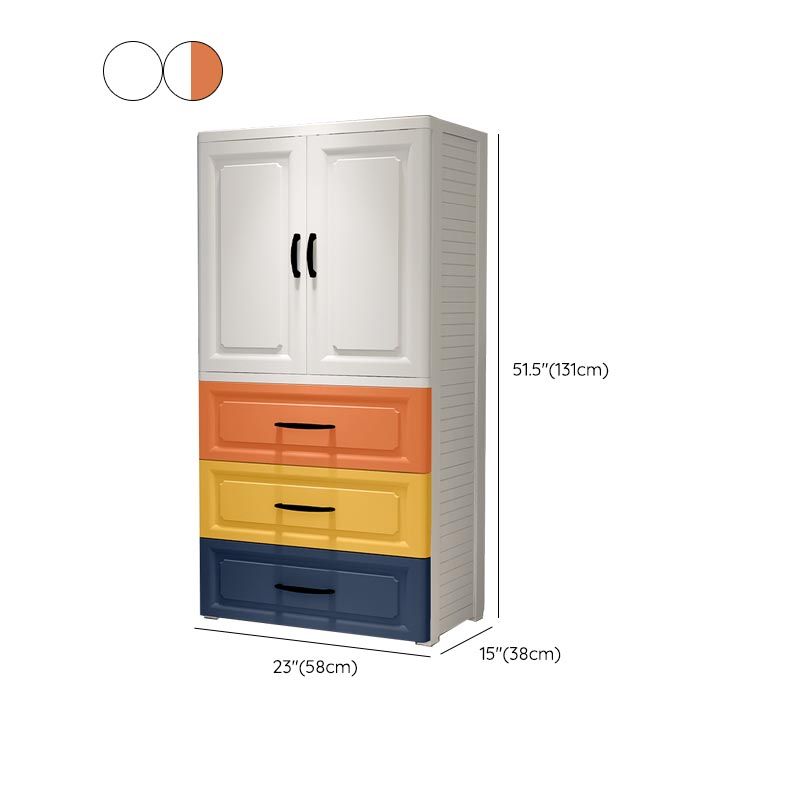 Contemporary Wardrobe Closet Plastic Wardrobe Cabinet with Legs Clearhalo 'Armoires & Wardrobes' 'armoires_wardrobes' 'Bedroom Furniture' 'furn' 'furn_armoires_wardrobes' 'Furniture' 1200x1200_9b79d9a5-ee05-4599-a561-b3ec7de9184a