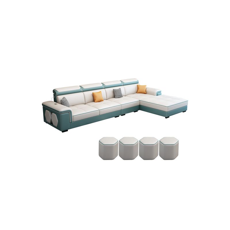 Contemporary 70"D Sectional Square Arm Sofa with Reversible Chaise for Living Room Clearhalo 'furn' 'furn_sectionals' 'Furniture' 'furniture_sectionals' 'kitchen' 'kitchen_sectionals' 'Living Room Furniture' 'Sectionals' 1200x1200_9b79f29b-a3d5-42a4-9d80-e2fcc6076028