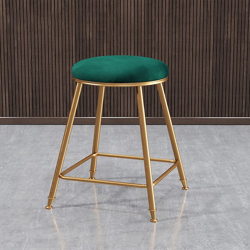 Contemporary Bar Stool Round Seat Barstool with Footrest and Metal Base Clearhalo 'Bar Furniture' 'Bar Stools' 'bar_stools' 'furn' 'furn_bar_stools' 'Furniture' 'Kitchen & Dining Furniture' 1200x1200_9b7a1f82-e9a6-49a4-b8be-c875a43131c2