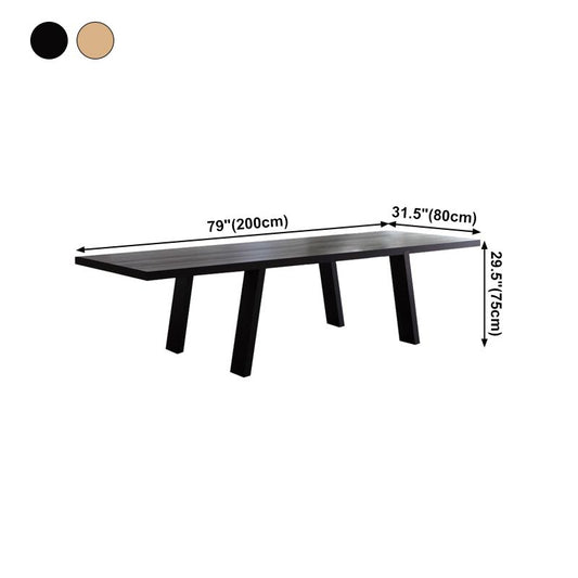 Rectangle 4 Legs Industrial Table Solid Wood Fixed Table for Dining Room Clearhalo ' dining_table' 'Dining Tables & Seating' 'Dining Tables' 'furn' 'furn_dining_table' 'Furniture' 'furniture_dining_table' 'Kitchen & Dining Furniture' 'kitchen&dining_furn' 'kitchen' 'kitchen_dining_table' 1200x1200_9b7ca25a-74ff-4f6b-87a3-402cb2602ee4