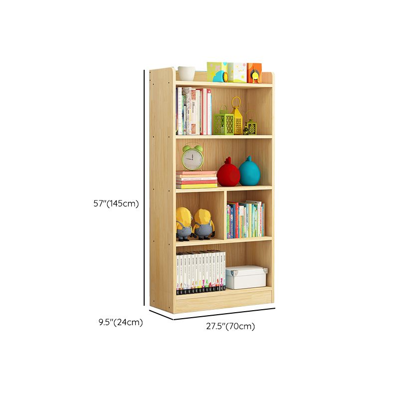 Modern Standard Bookcase Wooden Closed Back Bookshelf with Shelves