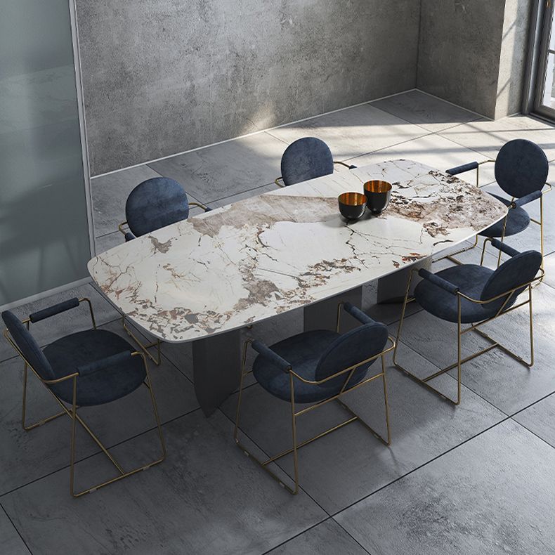 Modern Dining Table Stone Top Table with Stainless Steel Pedestal Base Clearhalo ' dining_table' 'Dining Tables & Seating' 'Dining Tables' 'furn' 'furn_dining_table' 'Furniture' 'furniture_dining_table' 'Kitchen & Dining Furniture' 'kitchen&dining_furn' 'kitchen' 'kitchen_dining_table' 1200x1200_9b7d0d66-b03a-422f-a0a4-a97182721971