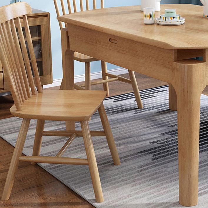 Modern Style Solid Wood Dining Table Rectangle Home Table with 4 Legs for Home Clearhalo ' dining_table' 'Dining Tables & Seating' 'Dining Tables' 'furn' 'furn_dining_table' 'Furniture' 'furniture_dining_table' 'Kitchen & Dining Furniture' 'kitchen&dining_furn' 'kitchen' 'kitchen_dining_table' 1200x1200_9b7d5274-8e6c-41bf-82c3-d491e7f22c4d