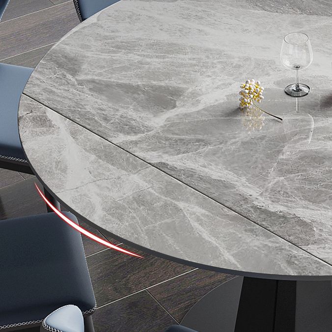 Modern Kitchen Dining Room Set with Sintered Stone Top and Black Base Dining Furniture Clearhalo 'Dining Room Sets' 'Dining Tables & Seating' 'dining_room_set' 'furn' 'furn_dining_room_set' 'Furniture' 'furniture_dining_room_set' 'Kitchen & Dining Furniture' 'kitchen&dining_furn' 'kitchen' 1200x1200_9b7eba84-ac2c-4fd5-8490-f287b5f32741