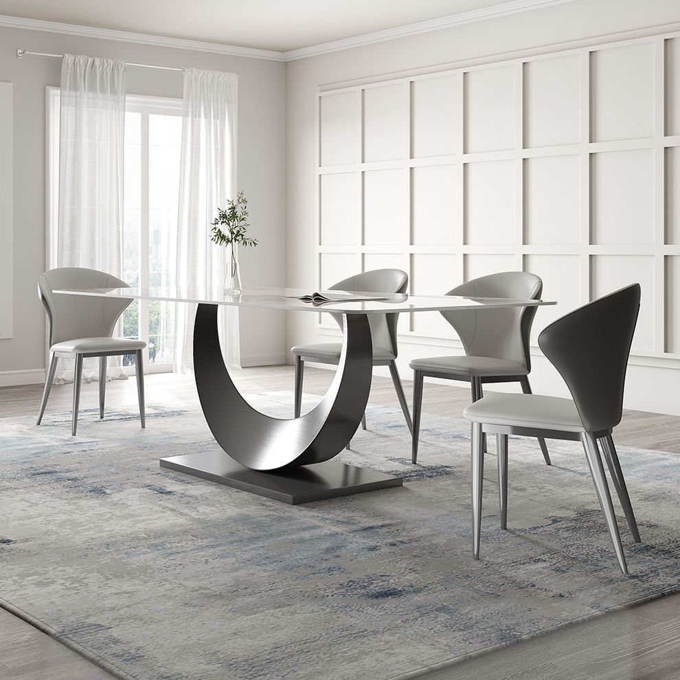Contemporary Sintered Stone Table Set 1/3/4/5/7 Pieces Dining Set for Dining Areas Clearhalo 'Dining Room Sets' 'Dining Tables & Seating' 'dining_room_set' 'furn' 'furn_dining_room_set' 'Furniture' 'Kitchen & Dining Furniture' 1200x1200_9b810331-d8e9-44c5-8a6a-0a5d44f34efc