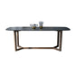 Modern Stone Rectangle Dining Table Wood Base for Dining Room