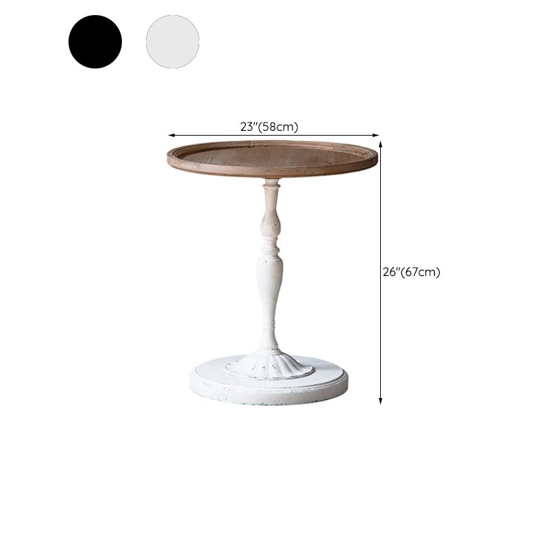 Table d'appoint de campagne de 19 "de largeur de 19" Table d'appoint accent rond pour chambre à coucher