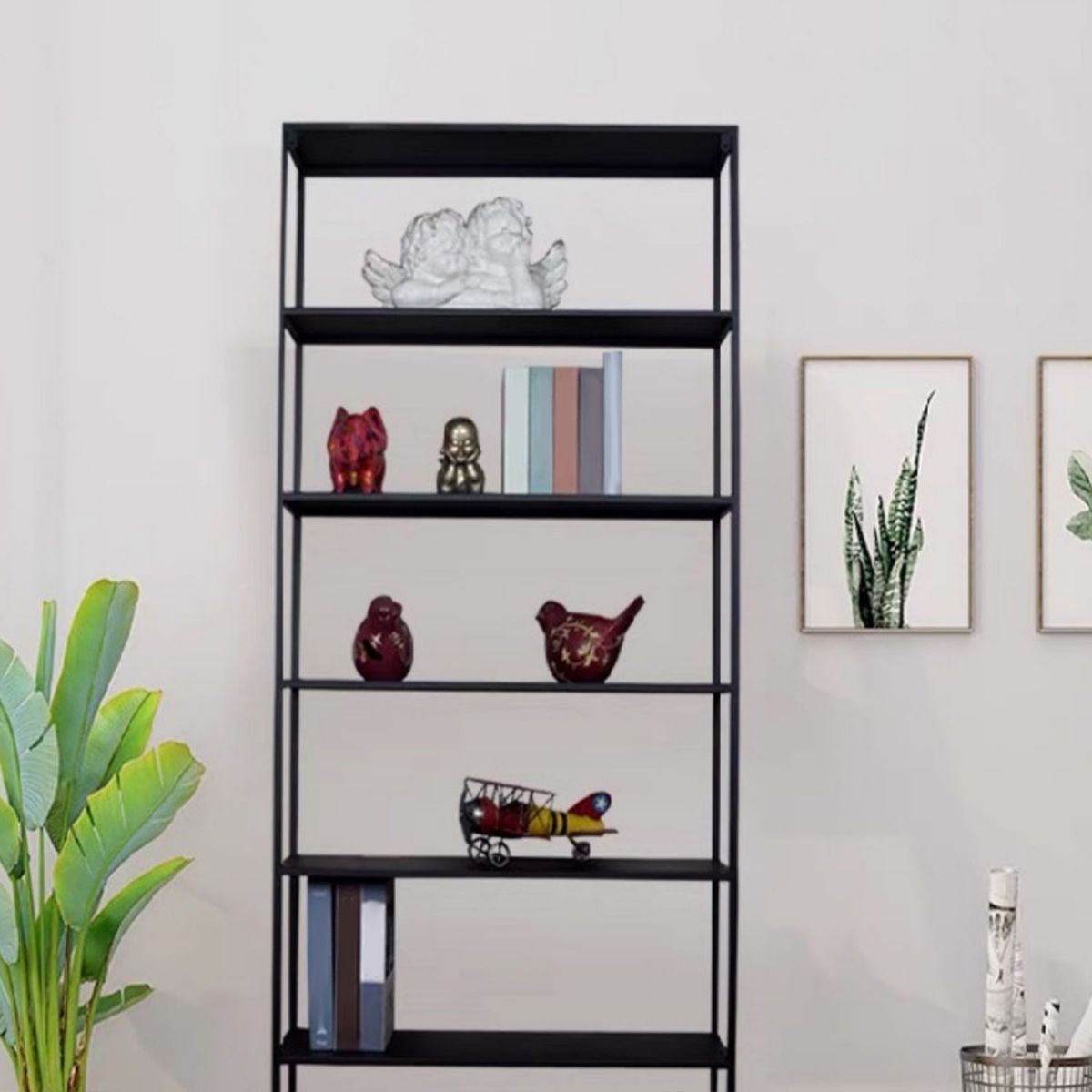 Open Metal Etagere Bookcase Contemporary Shelf Bookcase with Shelves Clearhalo 'Bookcases' 'furn' 'furn_bookcases' 'Furniture' 'furniture_bookcases' 'kitchen' 'kitchen_bookcases' 'Living Room Furniture' 'Office Furniture' 1200x1200_9b83afcc-39d8-4eee-bb2c-79655af8fbc2