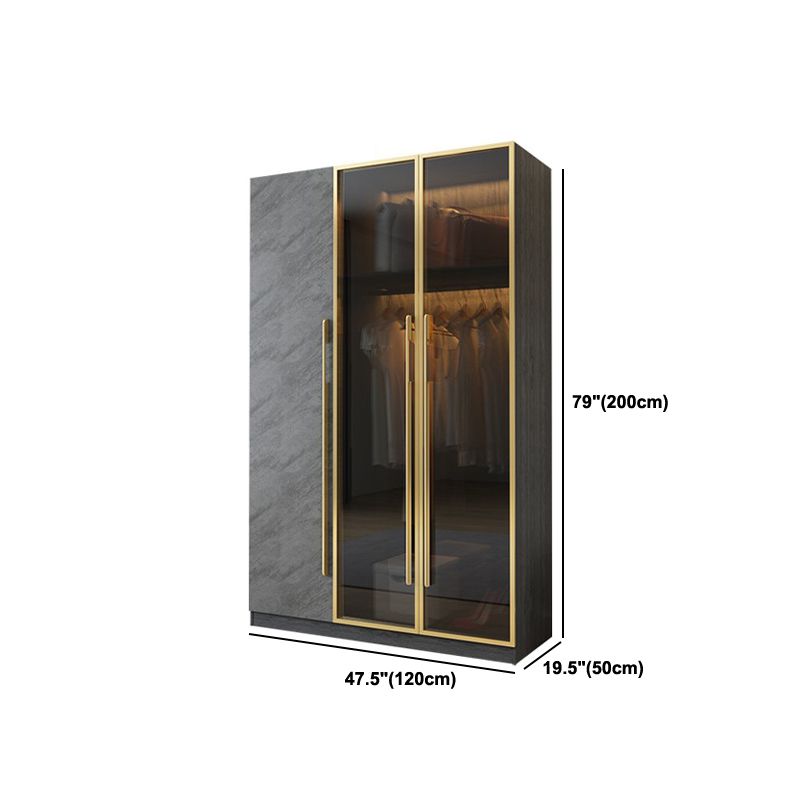 Moderne garderobe -kast met lade scharnierende garderobe armoire voor thuis