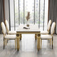 Metal Traditional Luxury Rectangle Dining Table Sintered Stone Table with 4 Legs Clearhalo ' dining_table' 'Dining Tables & Seating' 'Dining Tables' 'furn' 'furn_dining_table' 'Furniture' 'furniture_dining_table' 'Kitchen & Dining Furniture' 'kitchen&dining_furn' 'kitchen' 'kitchen_dining_table' 1200x1200_9b852376-8858-4198-a603-ae01f4a87646