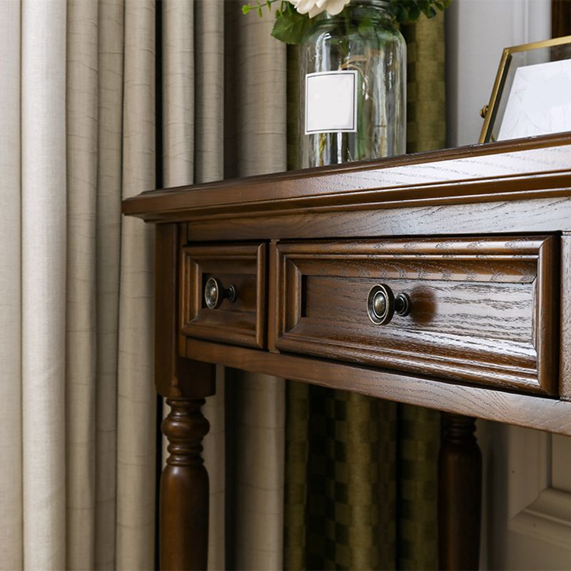 鏡付きのブラウンアッシュバニティセット58.26 "引き出し付きの高虚栄心