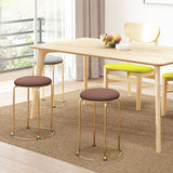 Round Standard Ottoman Mildew Resistant Solid Corduroy Glam Ottoman