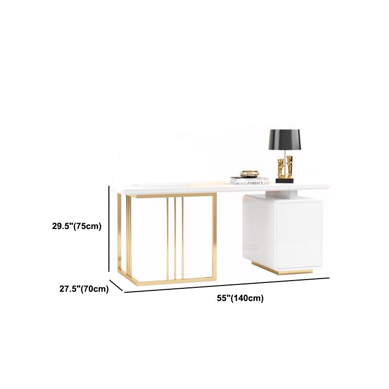 Glamour de piédestal glamour avec classeur bureau de bureau blanc et noir