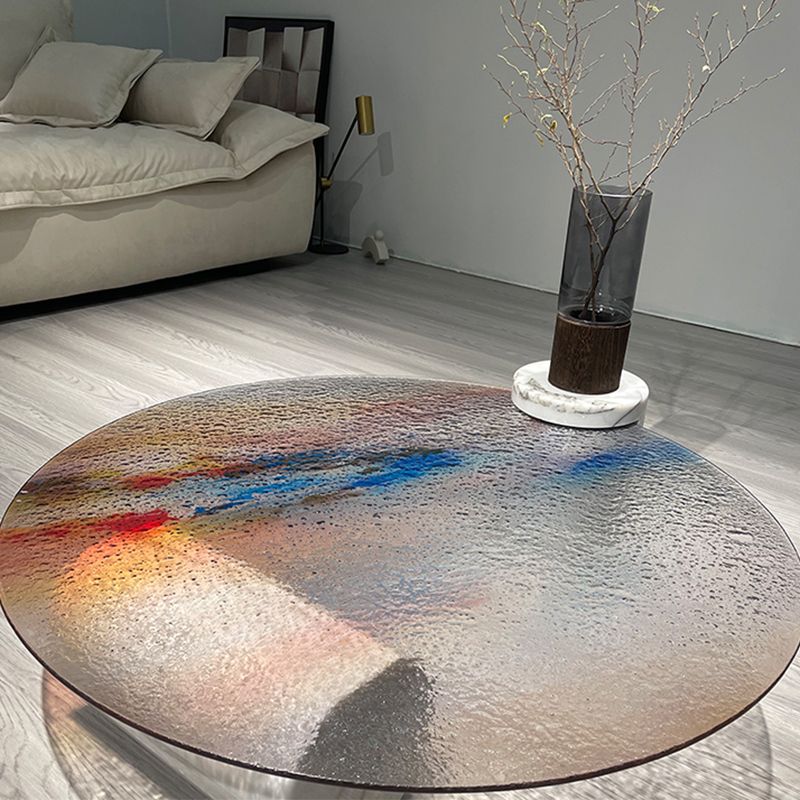 Round No Distressing Coffee Table Glass Tropical Single Coffee Table with 2 Legs Clearhalo 'Coffee & Accent Tables' 'Coffee Tables' 'coffee_tables' 'furn' 'furn_coffee_tables' 'Furniture' 'Living Room Furniture' 1200x1200_9b88743c-3ca9-4276-a1dc-885df85205dd