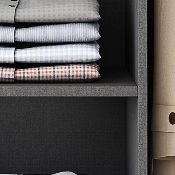 Armadio per armadio in vetro e legno con armadio grigio grigio