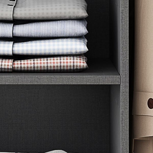 Armadio per armadio in vetro e legno con armadio grigio grigio