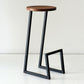 Modern Armless Bar Stool Indoor Round Seat Bar Chair with Metal Legs