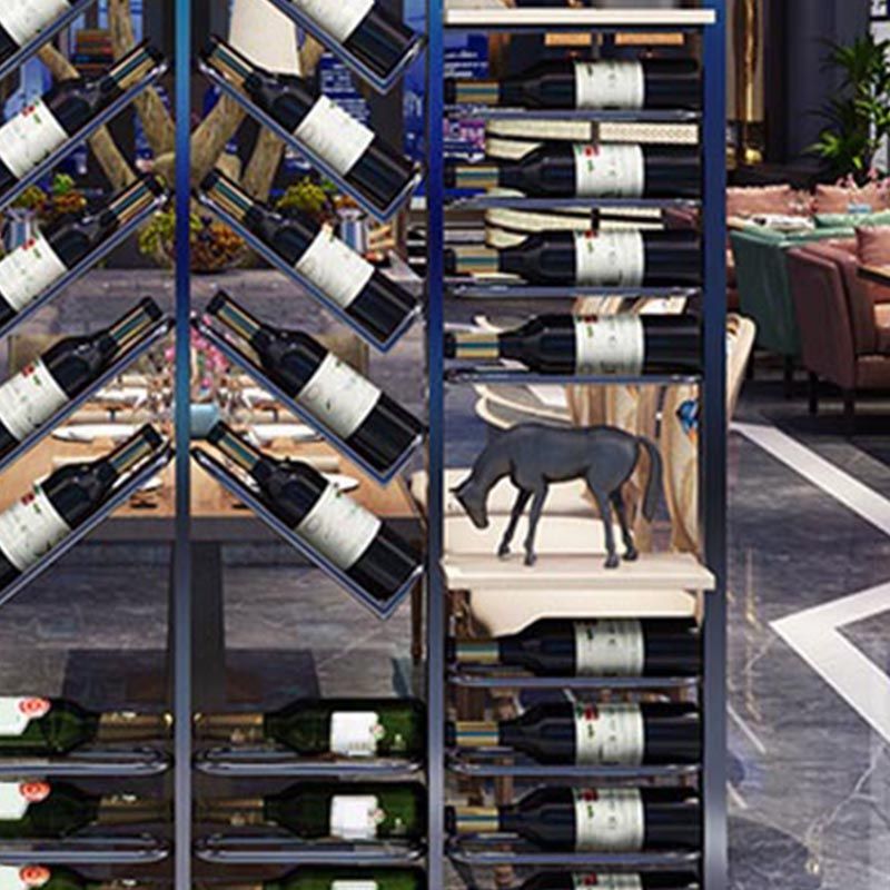 Industrial Metal Wine Bottle Holder Black Floor Bottle Wine Rack 5.9"Wide Clearhalo 'furn' 'furn_wine_racks' 'Furniture' 'Kitchen & Dining Furniture' 'Wine Racks' 'wine_racks' 1200x1200_9b89b30f-b0ba-46c0-99f3-0c23b44d3f7a