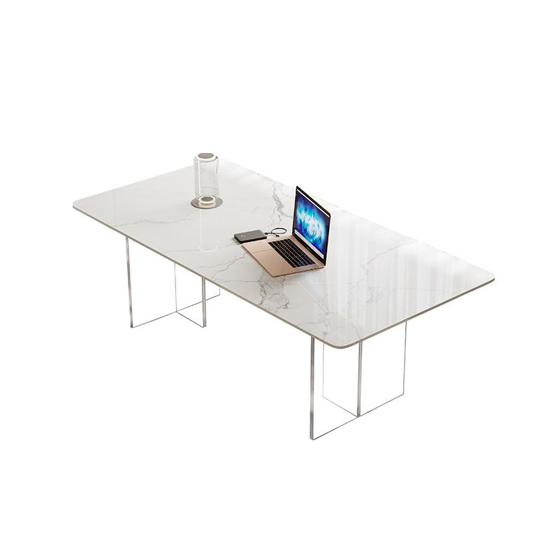 Juego de comedor moderno, mesa de comedor y sillas con marco acrílico rectangular de 1/2/5 piezas