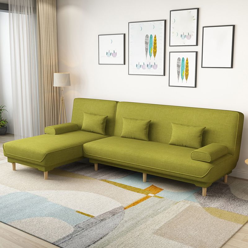 Sofá moderno de tela/cuero sintético con brazo superior de almohada para sala de estar