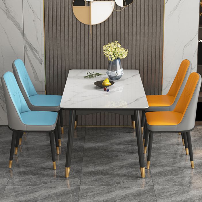 Rechteck Esstisch 4 Beine Esstisch mit fester Holzbasis