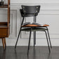 Industrial Upholstered Armless Chair Open Back Side Leather Chair with Metal Base