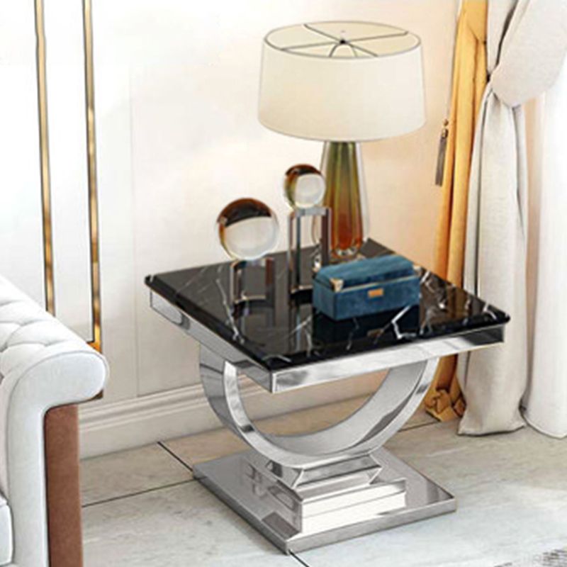 24" L X 24" W X 22" H Clam Square Side Table Metal Pedestal Side Table Clearhalo 'Coffee & Accent Tables' 'End & Side Tables' 'end_side_table' 'end_side_tables' 'furn' 'furn_end_side_tables' 'Furniture' 'furniture_end_side_table' 'Living Room Furniture' 1200x1200_9b8e80d4-9812-4385-8e0f-116f43991e51