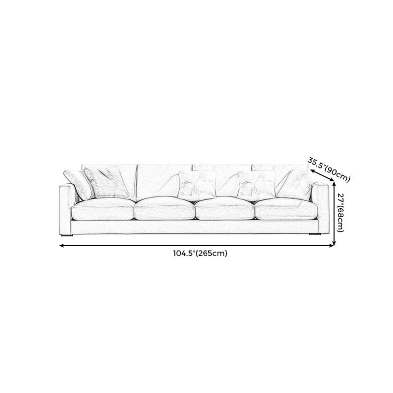 Square Armrest Latex/sponge Upholstery Filled Wood Base Off-white Rectangular Sofa Clearhalo 'furn' 'furn_sofas' 'Furniture' 'furniture_sofas' 'kitchen' 'kitchen_sofas' 'Living Room Furniture' 'Sofa' 'sofas' 1200x1200_9b8f3250-4c58-4271-826c-b6dc14488057
