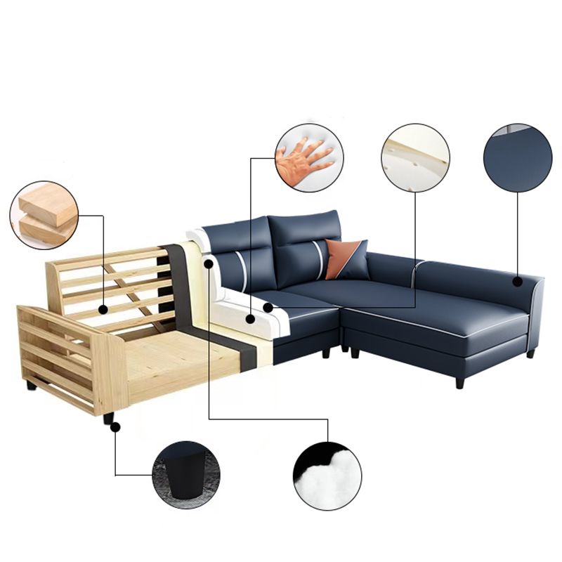 Cuscini rimovibili a blu quadrato