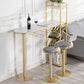 Glam Stone Bar Tafel Set 1/3 stukken tegen tafel met metalen krukken
