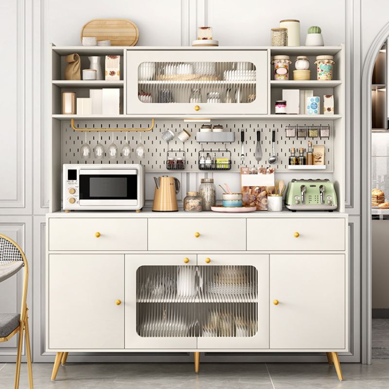 Modern Dining Hutch Faux Wood Hutch Buffet met deuren voor eetkamer