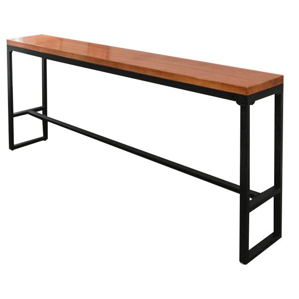 Pine Wood Bar Dining Table Industrial Bar Table with Black Trestle Base Clearhalo 'Bar Furniture' 'Bar Tables' 'bar_tables' 'furn' 'furn_bar_tables' 'Furniture' 'furniture_bar_tables' 'Kitchen & Dining Furniture' 1200x1200_9b96cfb9-a1e1-473b-b61c-249526c120a6