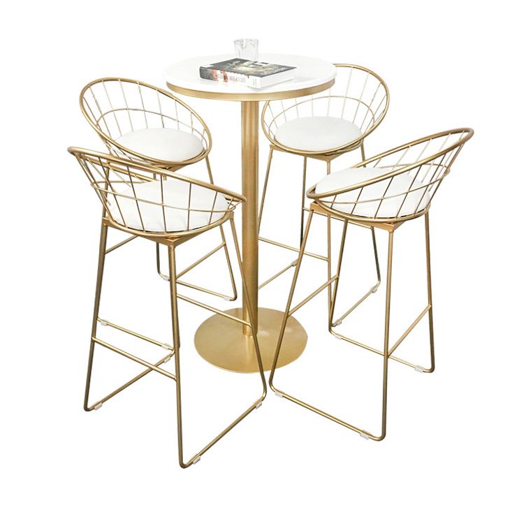 Contemporary Round Pub Table Set with Metal Stools 1/3/5 Pieces Pine Wood Top Bar Set Clearhalo 'Bar Furniture' 'furn' 'furn_home_bar_bar_sets' 'Furniture' 'Home Bars & Bar Sets' 'home_bar_bar_sets' 'Kitchen & Dining Furniture' 1200x1200_9b96dabc-3189-4bea-bb90-9e7c9f7d4d8c
