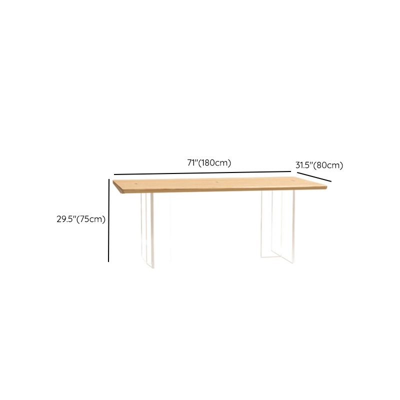 Rectangle Double Base Dining Table Modern Pine Wood Table for Kitchen Dining Room Clearhalo 'Dining Tables & Seating' 'Dining Tables' 'dining_table' 'furn' 'furn_dining_table' 'Furniture' 'Kitchen & Dining Furniture' 1200x1200_9b9724e7-3934-4c76-8b1c-6ab160580c97