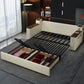 Cama de sofá de 32.28 "con mostaza contemporánea de cuero falso plegable tapizado