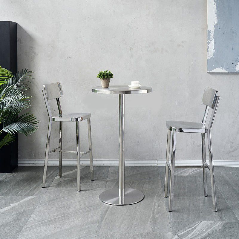 Tabouret de style de style industriel Silver Metal Barstol pour le salon