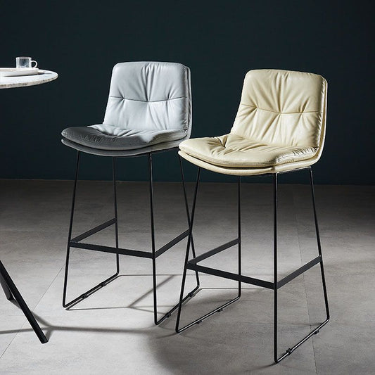 Scandinavian Matte Finish Leather Barstool Restaurant Upholstered Stool Clearhalo 'Bar Furniture' 'Bar Stools' 'bar_stools' 'furn' 'furn_bar_stools' 'Furniture' 'furniture_bar_stools' 'Kitchen & Dining Furniture' 1200x1200_9b9a8fb0-5d57-4497-996c-82a1680b77d4