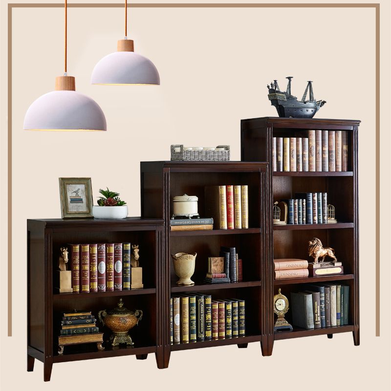 Home Standard Bookcase Contemporary Solid Wood Fixed Bookshelf