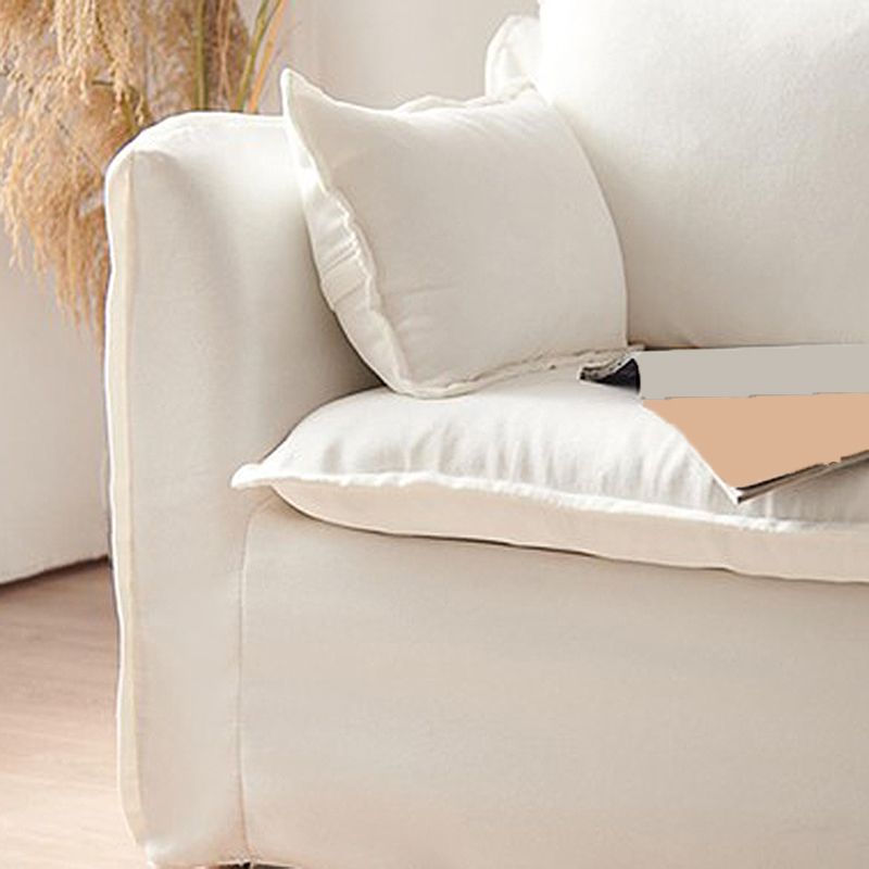 Blancheur blanc en lin standard contemporain carré pour le salon, appartement