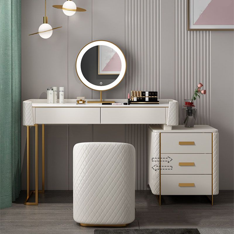 Glam houten ijdelheid make-uptafel set 5-laders kleedtafel