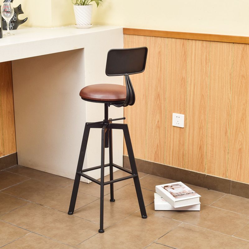 Industrial Metal Bar Stool Swivel Adjustable Height Patio Bar Stool Clearhalo 'Bar Furniture' 'Bar Stools' 'bar_stools' 'furn' 'furn_bar_stools' 'Furniture' 'Kitchen & Dining Furniture' 1200x1200_9b9f2909-fc39-44cd-b4c4-40e5665a4a70
