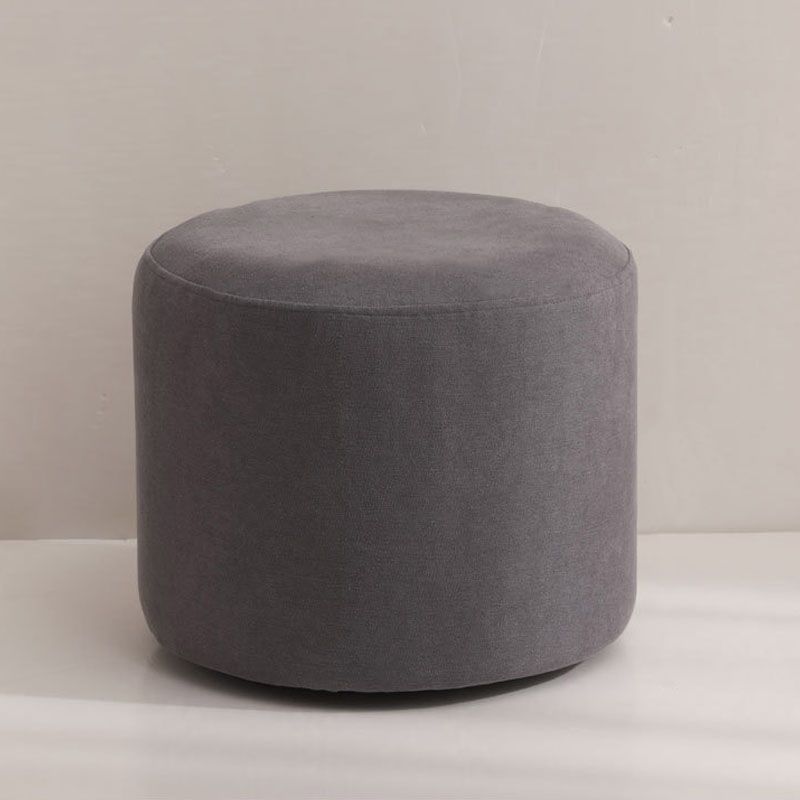 Contemporary Pure Color Footstool Round Tear Resistant Footstool