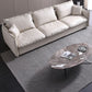 Contemporary Fabric Standard Settee Tuxedo Arm Cushions Sofa