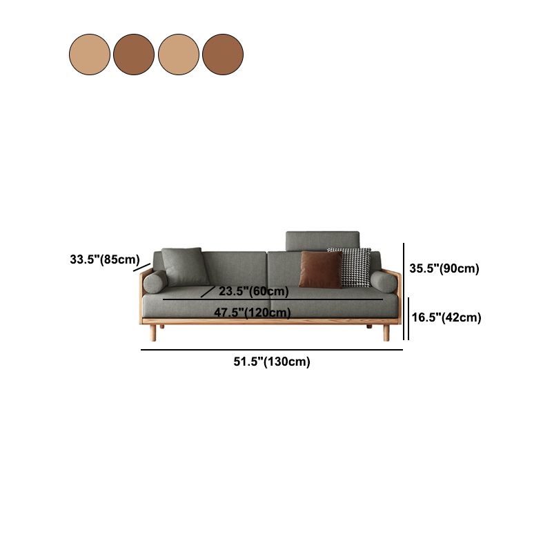 Sofá de lino de la almohada de almohada estándar gris contemporánea